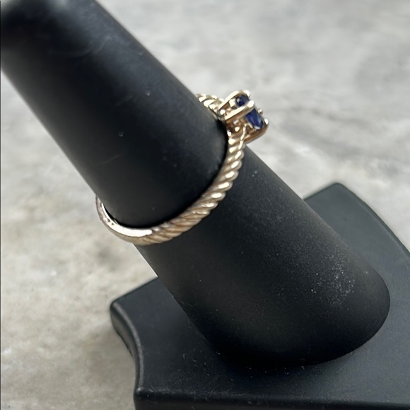 Vintage Sapphire Rope Design Ring, Size 6, Simulated Sapphire, 1970-1980’s Ring - Picture 3 of 10